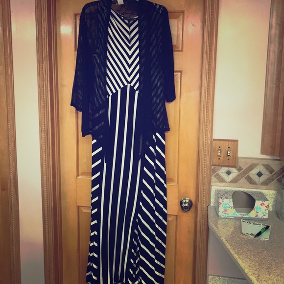 Lane Bryant Dresses & Skirts - Lane Bryant striped dress and cover up